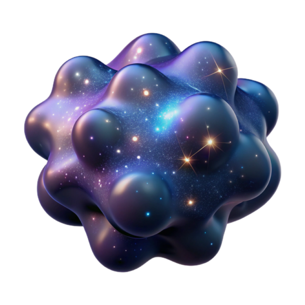 Cosmic Cluster 3D Render Abstract Background Image png