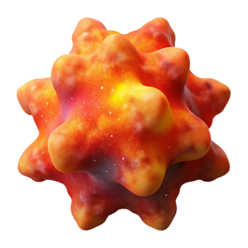 Abstract 3D Render of a Luminous Cell Structure png