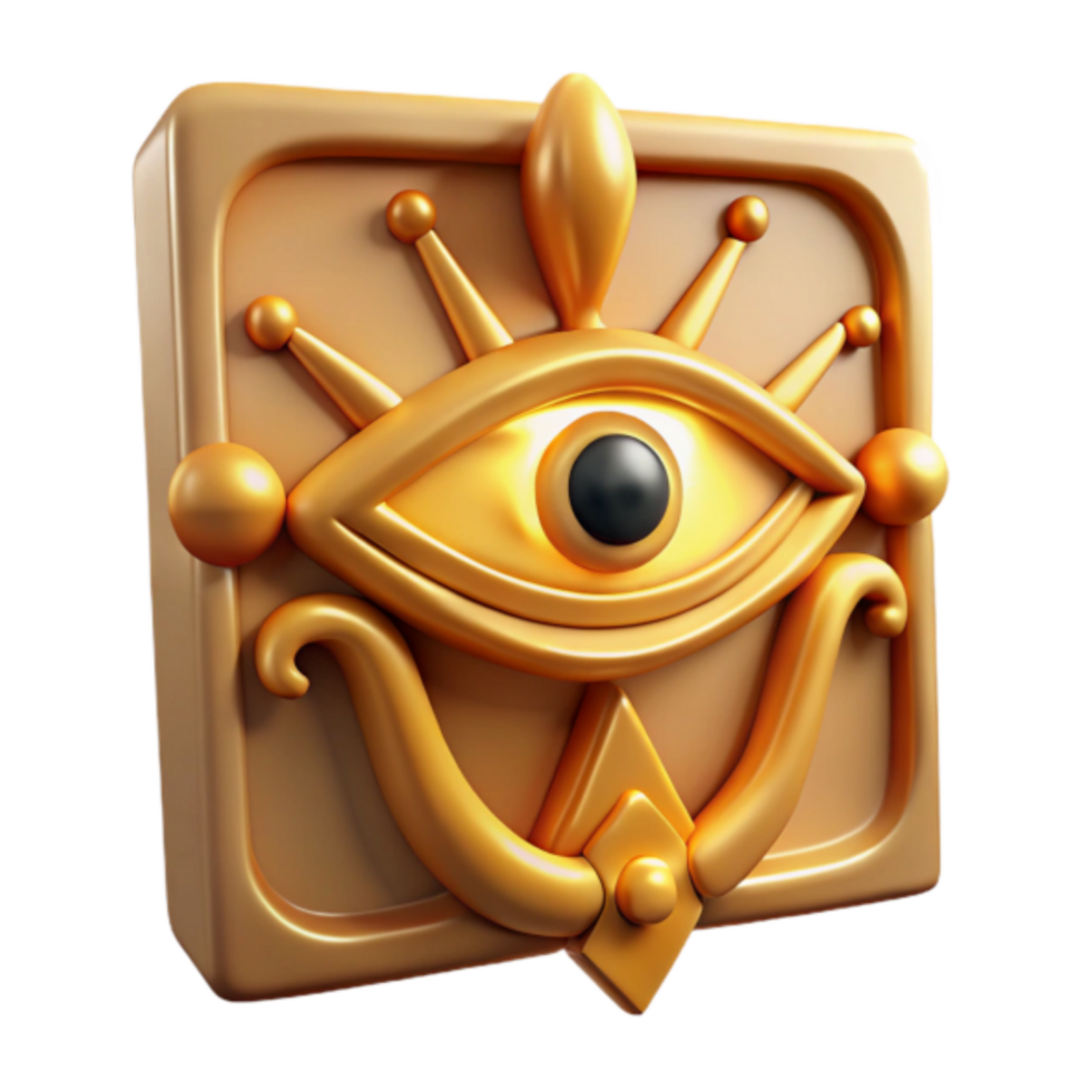 Golden Eye 3D Render Ancient Symbolism Digital Art png
