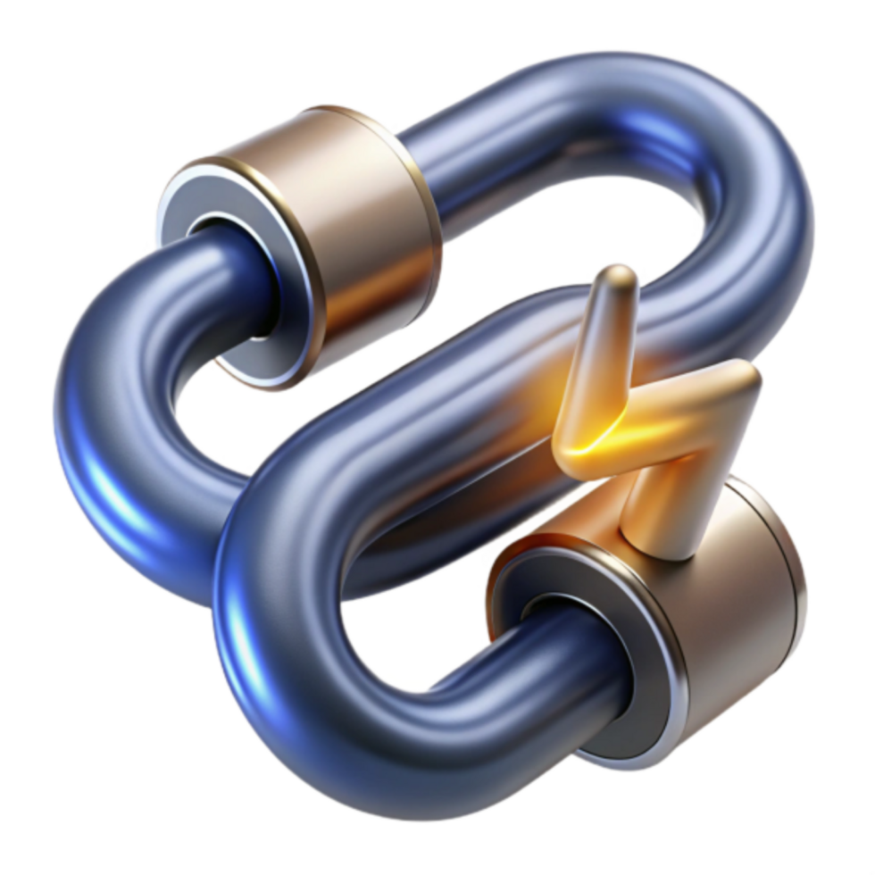 Interlocking Metallic Links 3D Render Abstract Background png
