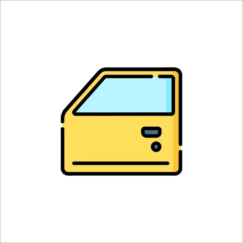 A yellow car door icon on a white background vector
