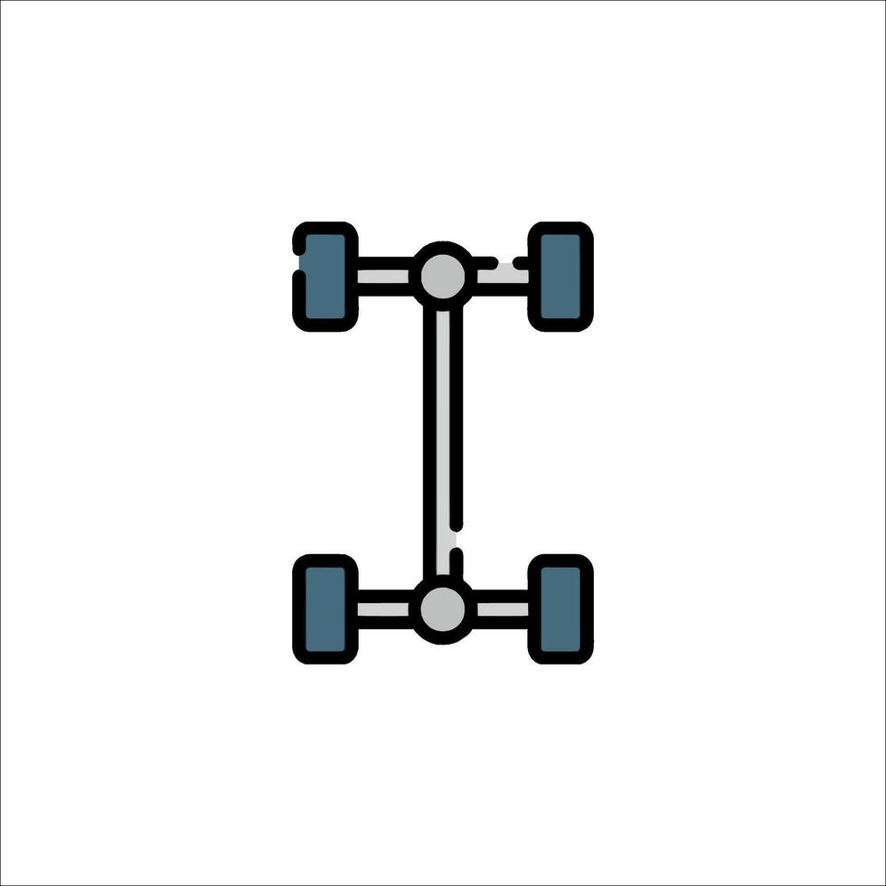 A flat icon of a car with four wheels vector