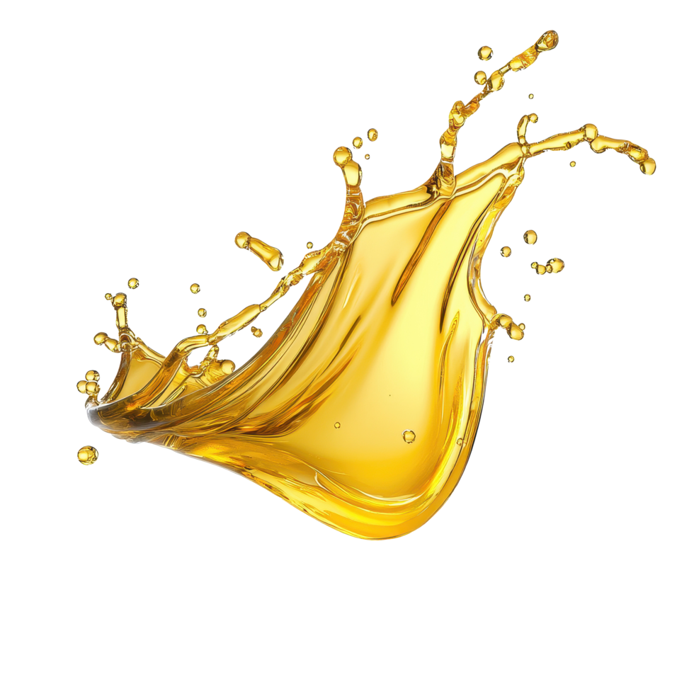 Vibrant oil splash captured against a pristine Transparent background, oil splash, 3d render, isolated background png