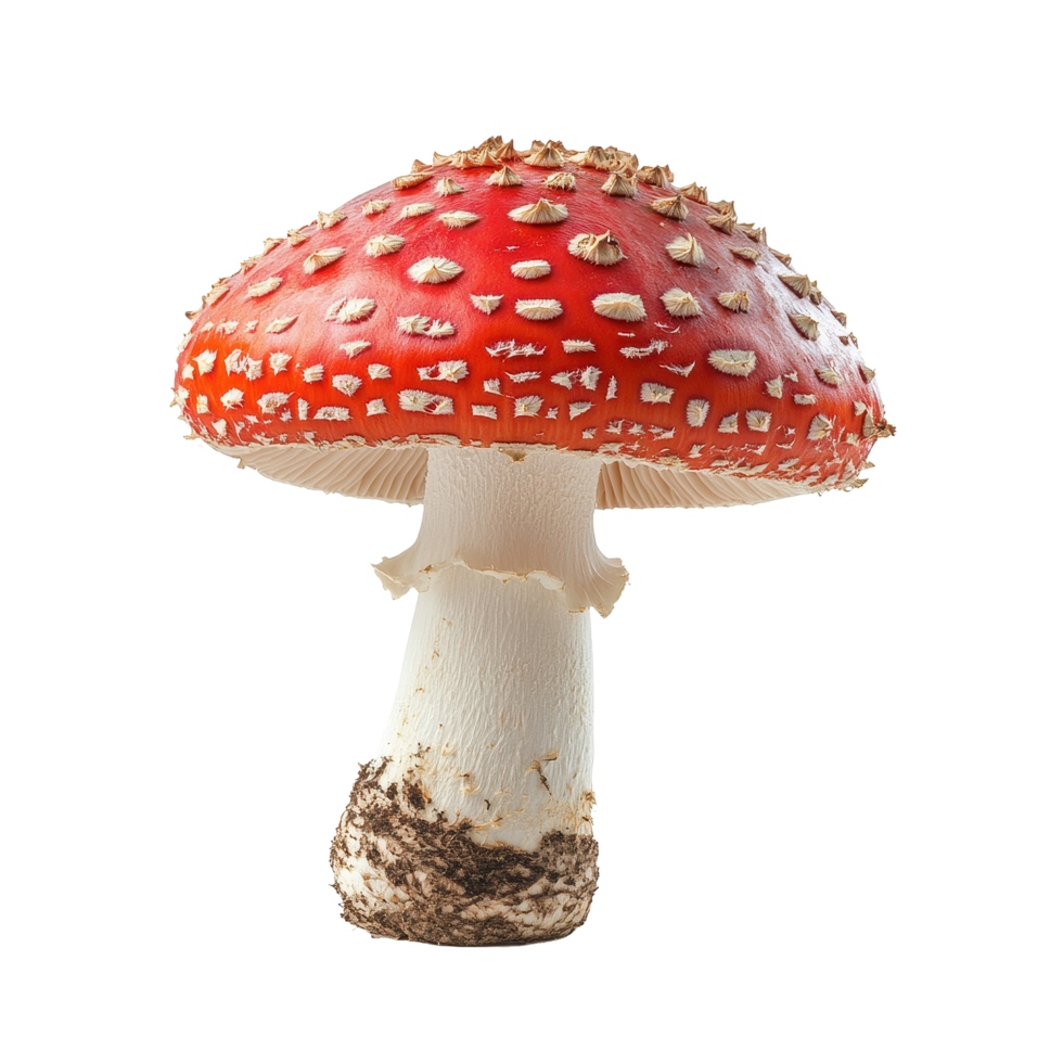 Vivid red jequirity mushroom with white spots on isolated Transparent background showcasing its unique features, Jequirityisolated on background png