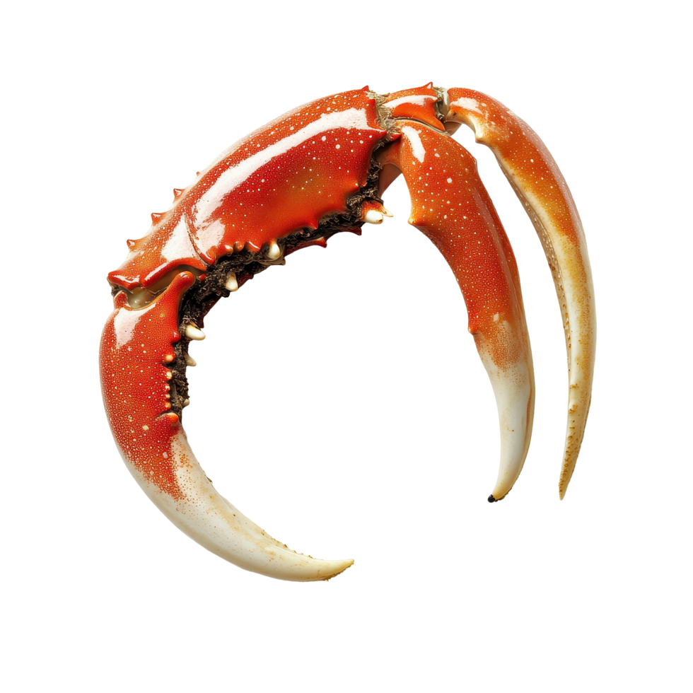 Detailed view of a crab claw isolated on a Transparent background showcasing its unique features, Crab claw isolated on background png
