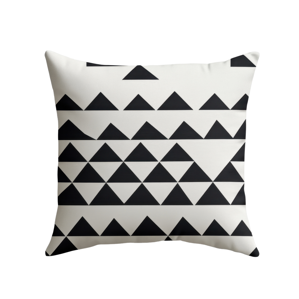 Trendy geometric pattern cushions on a Transparent background enhance contemporary home decor styles, Trendy Geometric Pattern Cushions On background png