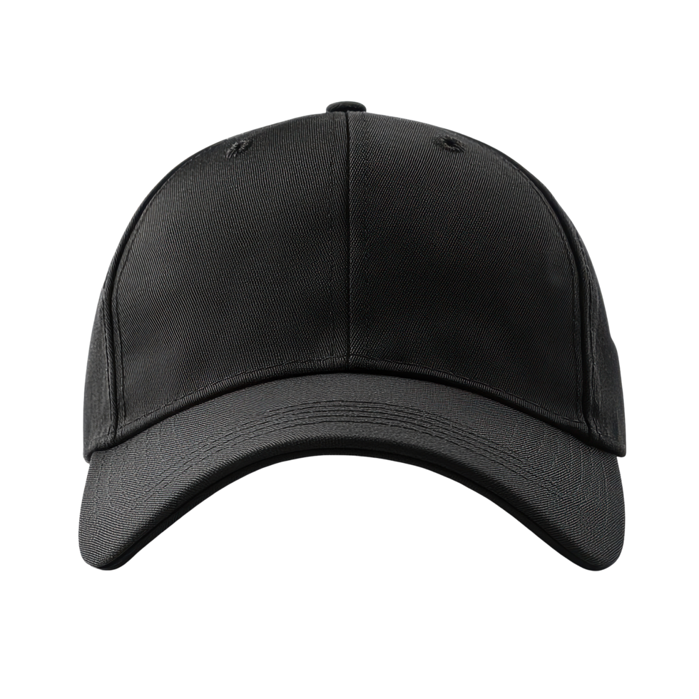 Black baseball cap mockup on Transparent background for versatile fashion and promotional use, Mockup black baseball cap isolated, background png