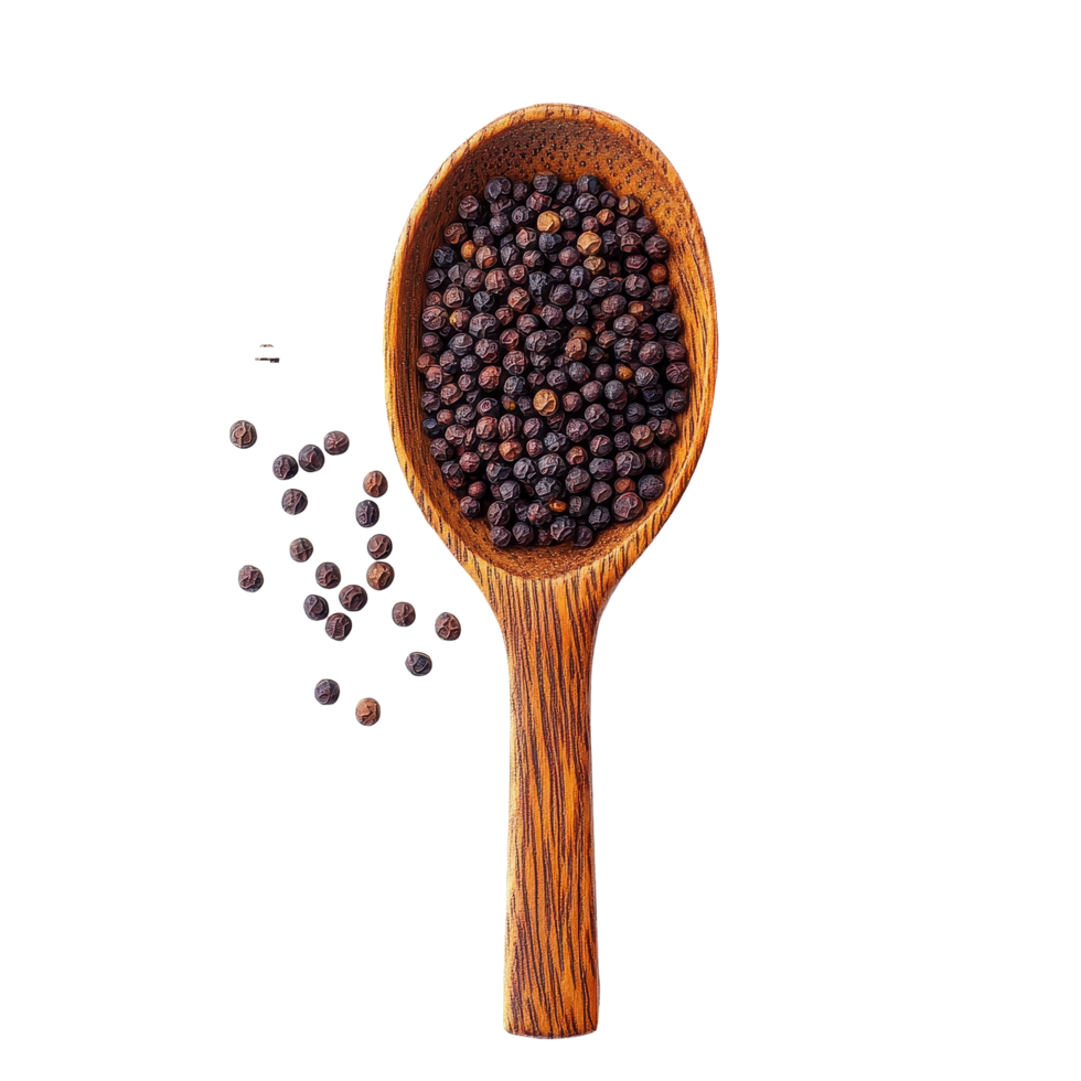 Mustard seeds in wooden spoon on Transparent background highlighting natural spices and culinary ingredients, mustard seeds in wood spoon isolated on background png
