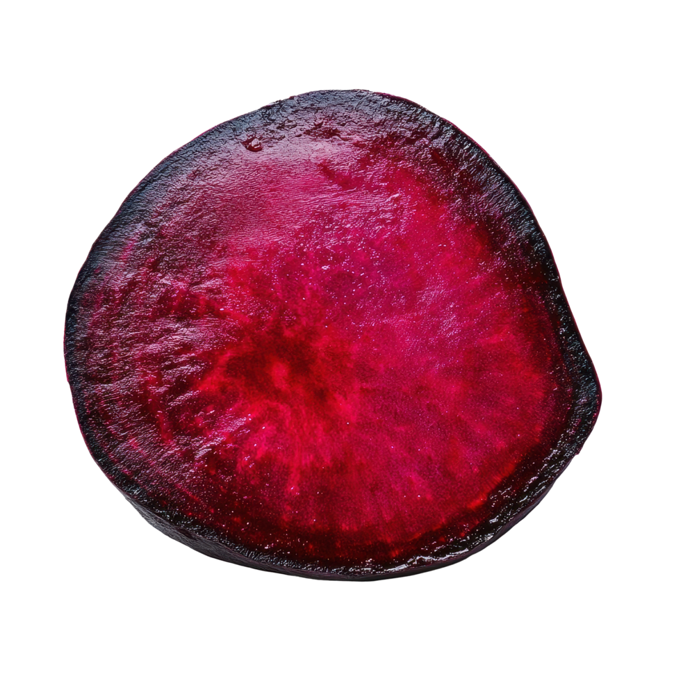 Freshly sliced beetroot on Transparent background showcasing vibrant color and texture for culinary use, slice beetroot on background png