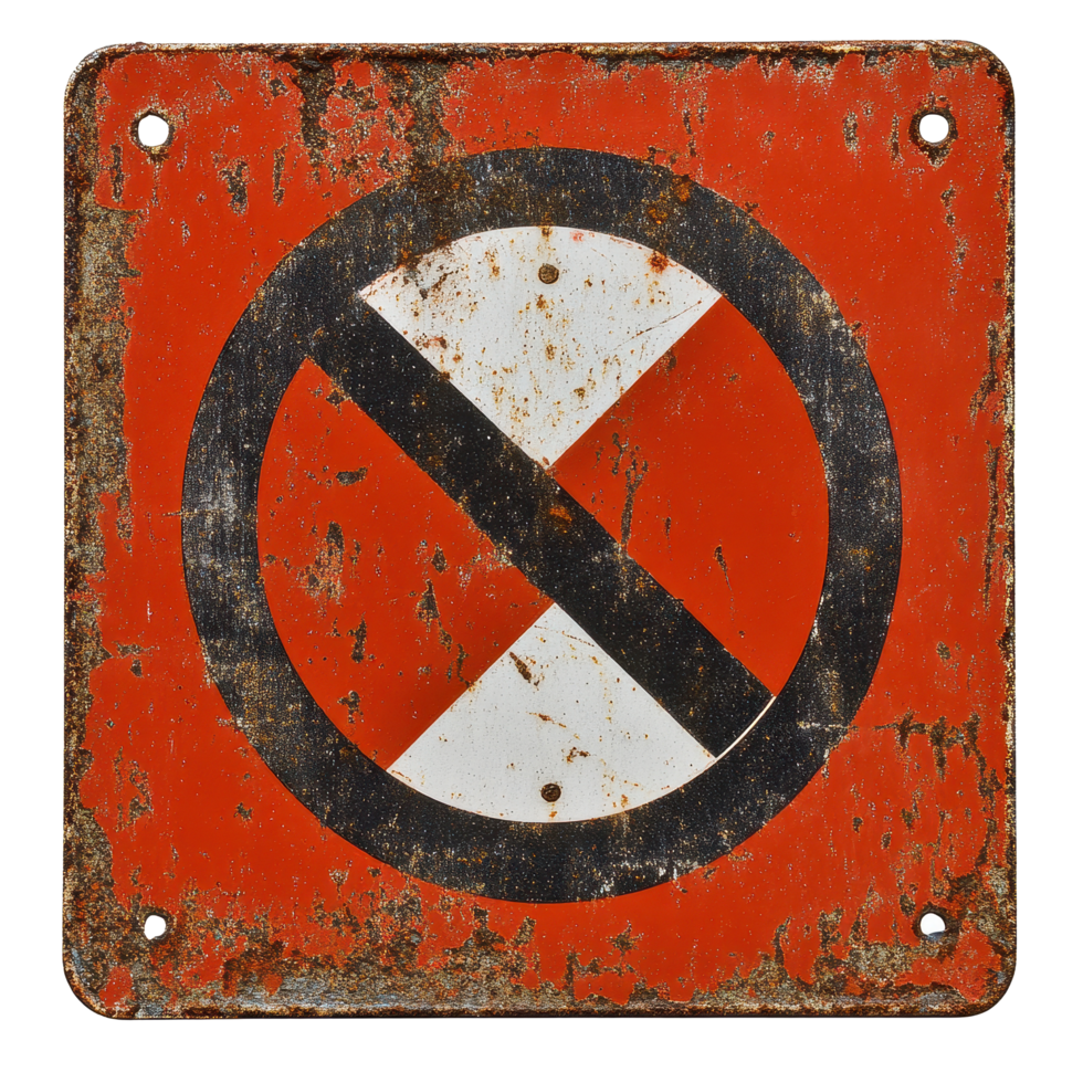 Warning sign with a red background indicating prohibited actions in an industrial area, Forbidden A Warning Sign, white background png