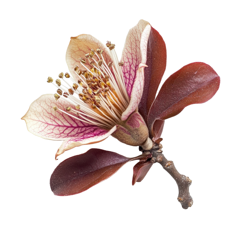 Beautiful isolated Shorea Robusta flower with delicate petals on Transparent background, Image lotus flower isolated on background png