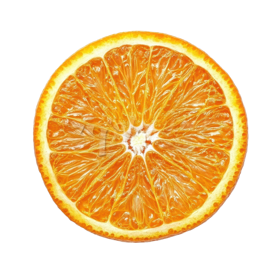 Ripe half orange citrus fruit showcasing vibrant color and texture on a clean Transparent background, Ripe half of orange citrus fruit isolated on background png