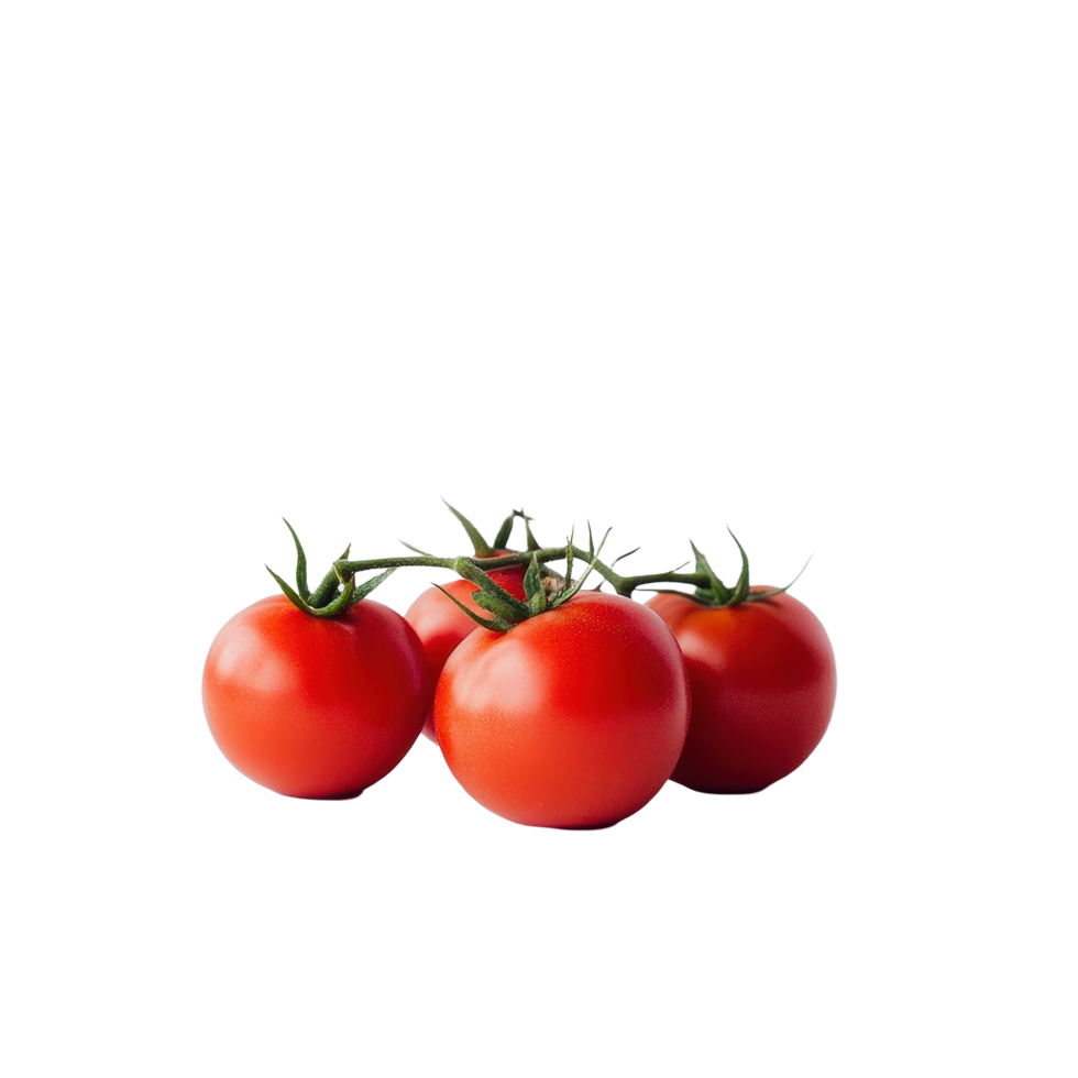 Fresh ripe tomatoes on a Transparent background ideal for culinary use or nutrition presentations, Ripe tomatoes background with background png