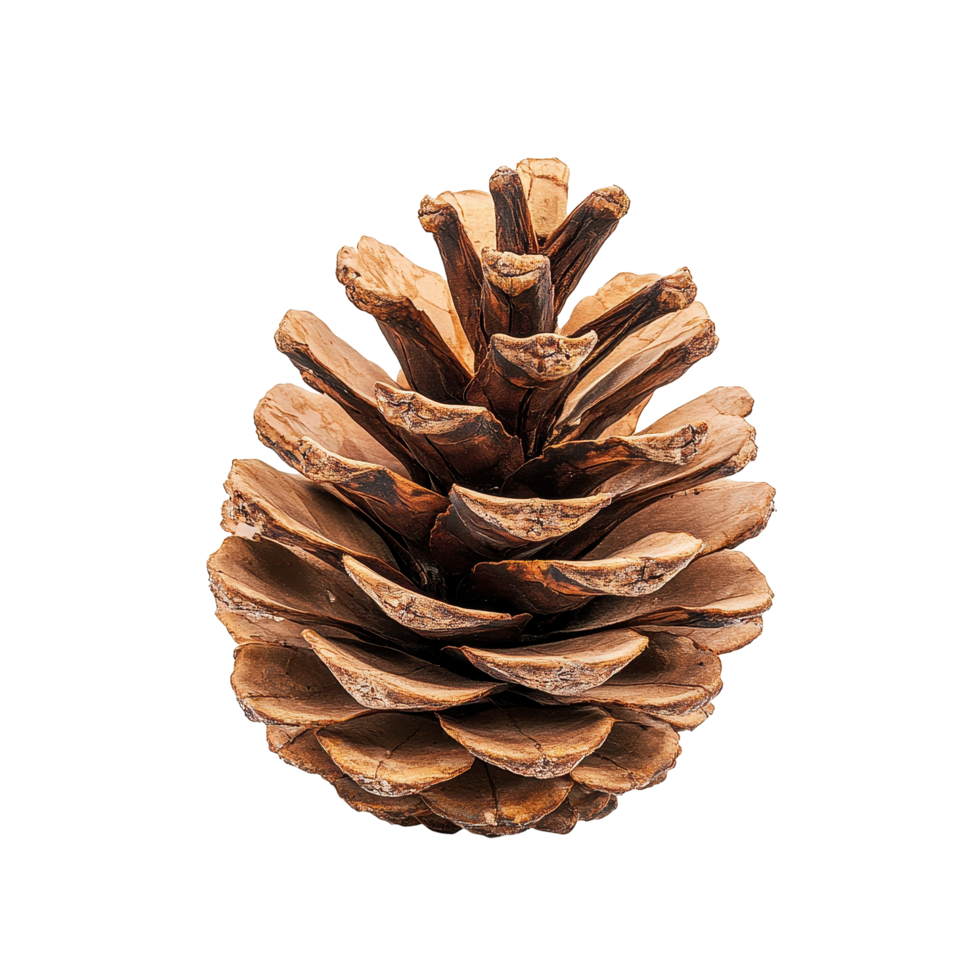 Pine cone displaying intricate natural patterns on a Transparent background in a minimalist composition, Pine cone isolated on background png