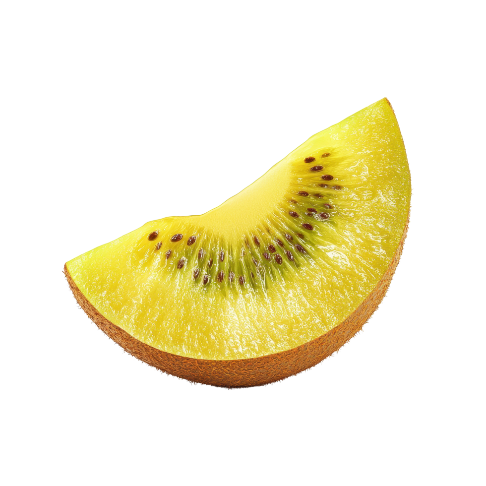 Fresh kiwi gold slice isolated on Transparent background for culinary use and fruit displays, kiwi gold sliceisolated on background png
