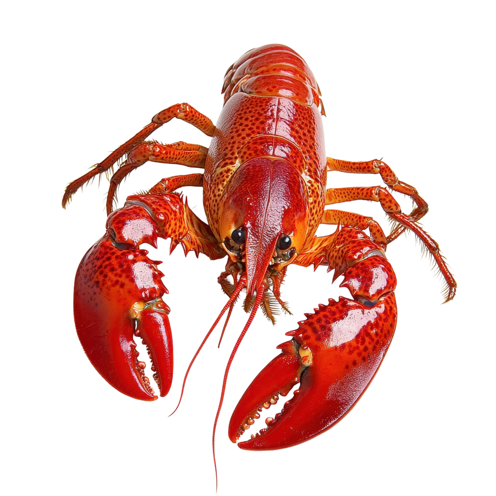 Red crawfish displayed on a Transparent background, showcasing vibrant color and intricate details, Red crawfish isolated on background png