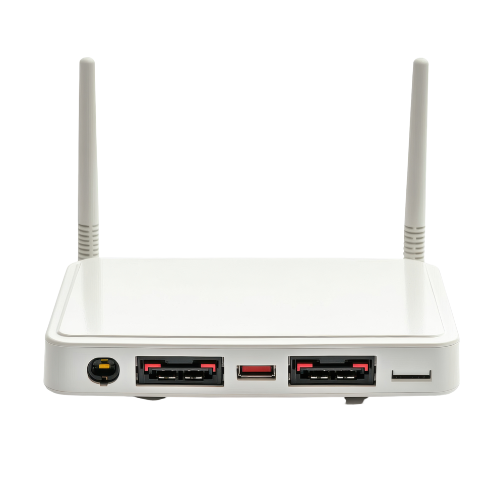 Modem router with multiple ports and antennas on a Transparent background, Modem , Router, background png