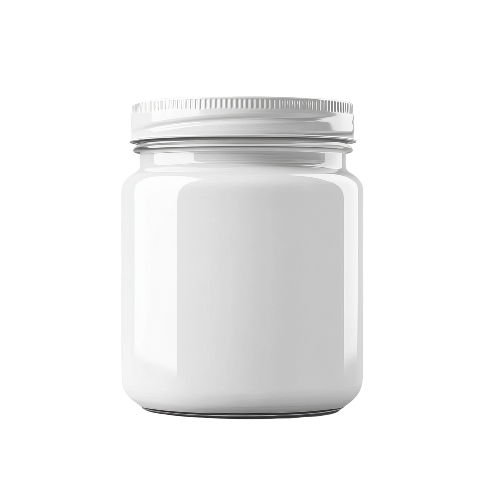 Empty jar with a metallic lid isolated on a white background for creative design mockups, Empty blank jar isolated on white background mockup, white background png