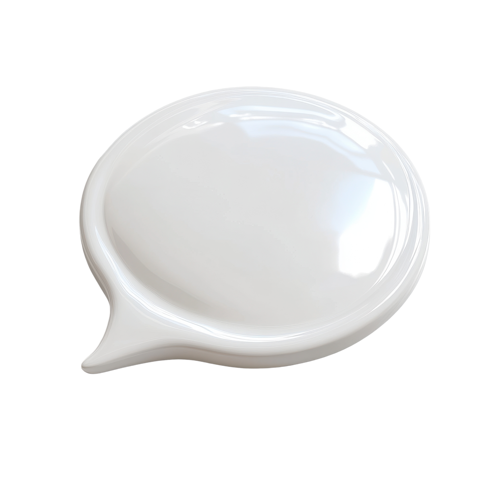 Creative use of a plastic speech bubble design on a Transparent background for versatile communication, Plastic 3d speech bubble. background png