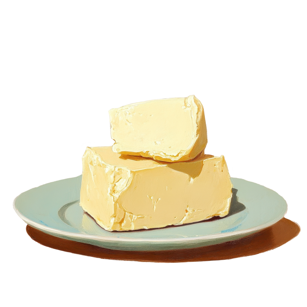 Butter stacked on a plate showcasing texture and color in a minimalistic setting, Butter Curls png
