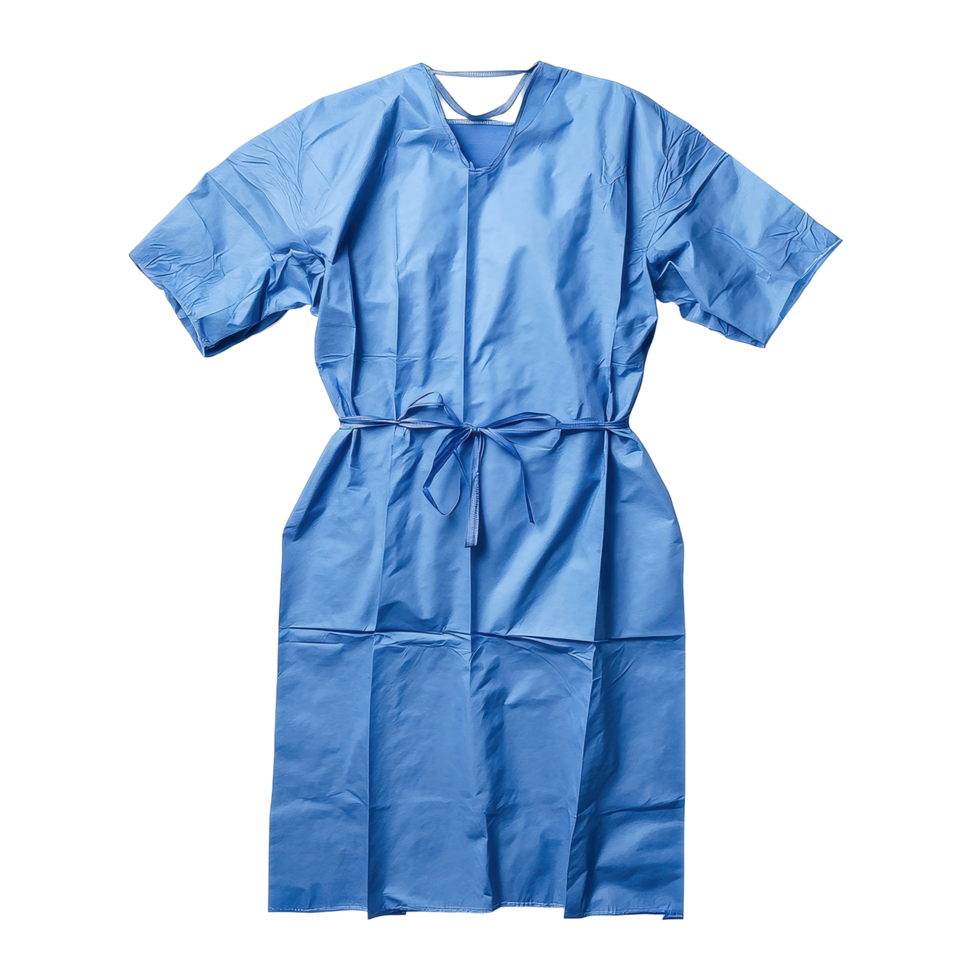 Blue patient gown medical apparel isolated on a white background highlighting healthcare attire for hospital use, Blue Patient Gown, Medical Apparel, isolated on white background Background png