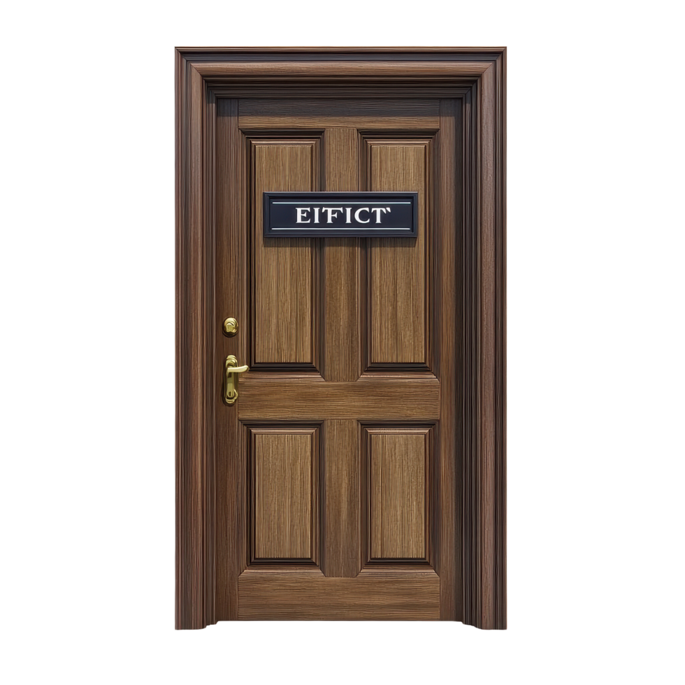 executivo porta com placa apresentando único Projeto e madeira grão textura dentro uma moderno contexto, porta com uma placa este diz executivo png