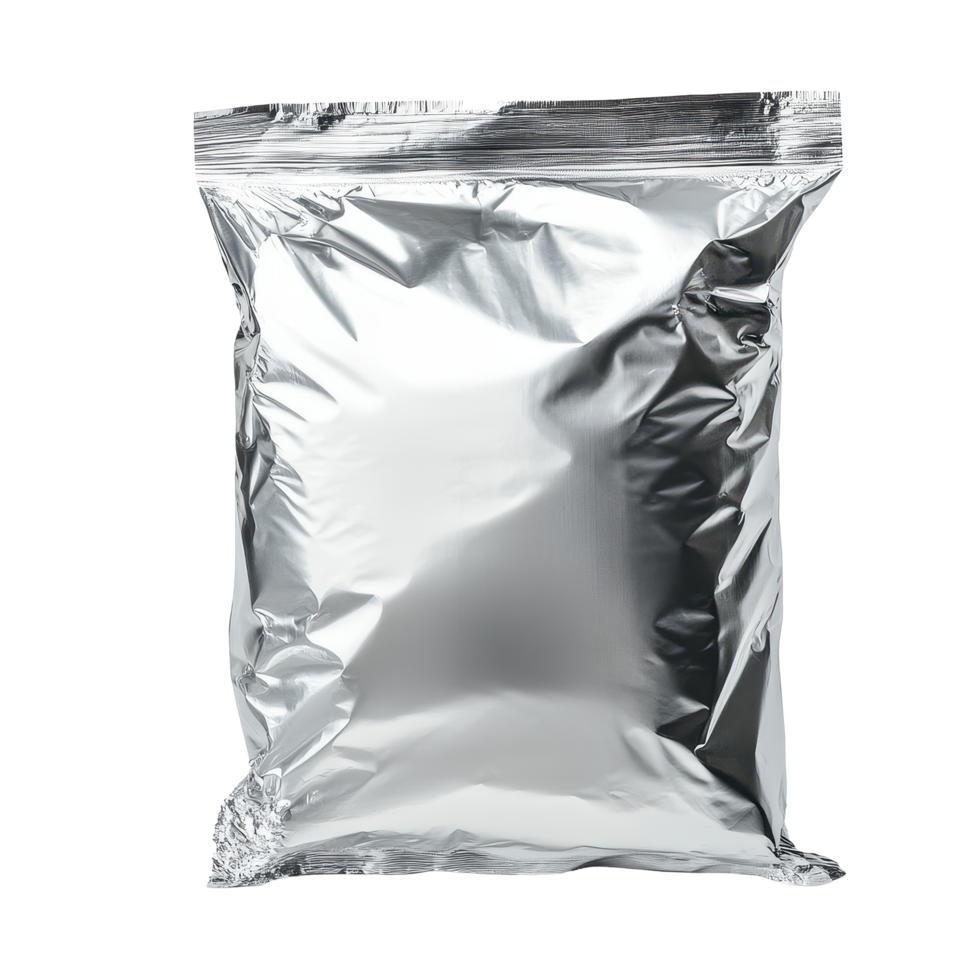 Plastic foil bag isolated on a Transparent background suitable for packaging and storage options, Plastic foil bag isolated on background png