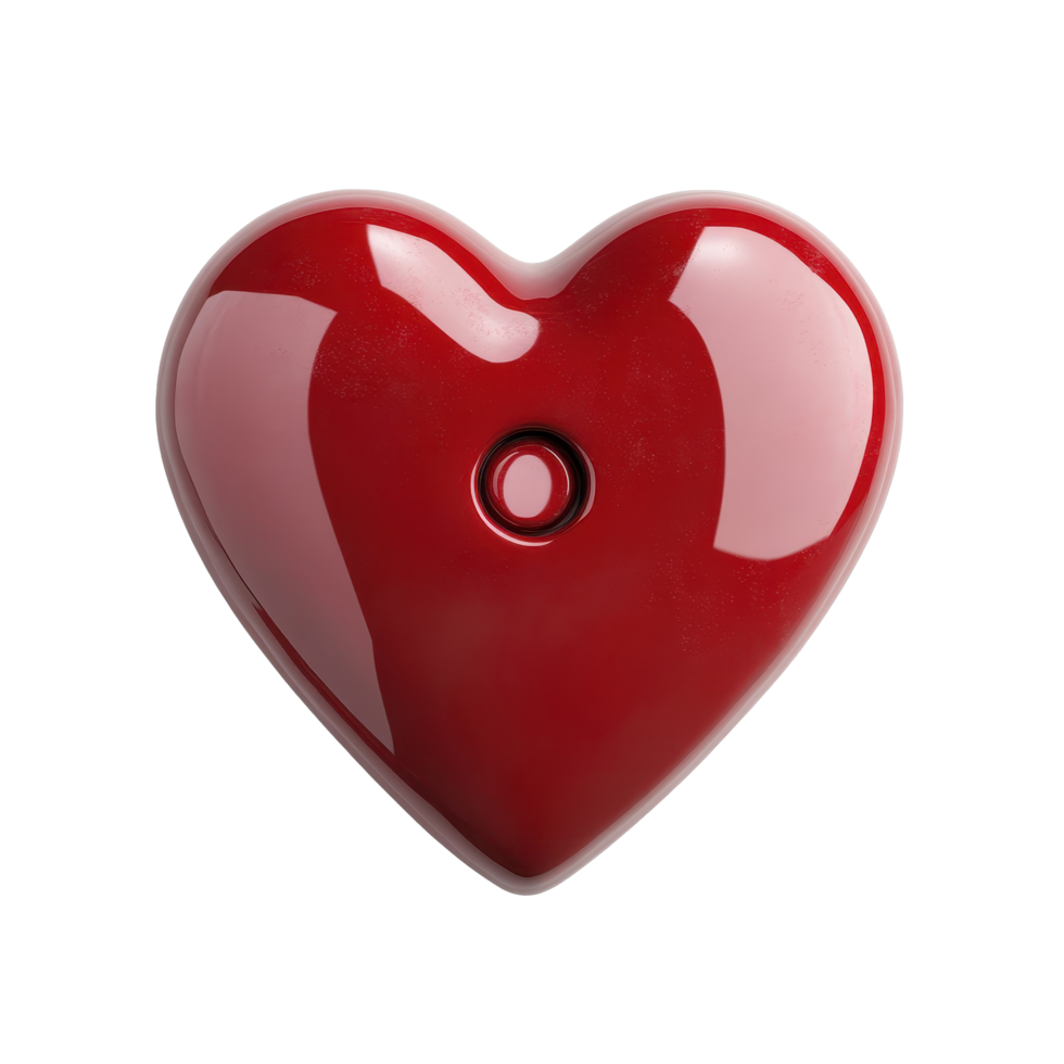 Heart button isolated on a white background symbolizing love and affection, Heart button isolated on white background png