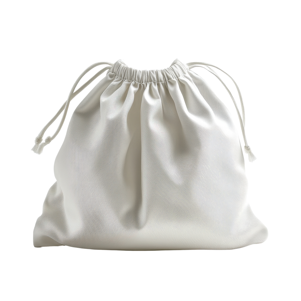 Stylish drawstring bag isolated on a Transparent background perfect for casual outings or sports activities, Drawstring bag isolated on background png