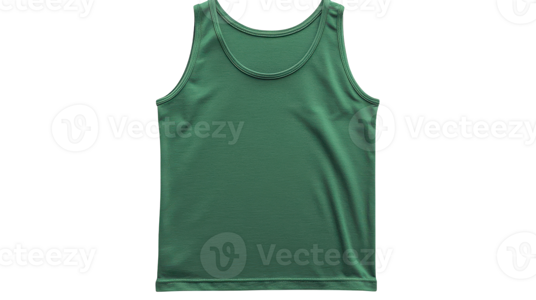 Simple green tank top displayed on a transparent background, suitable for fashion design mockups or retail applications. png