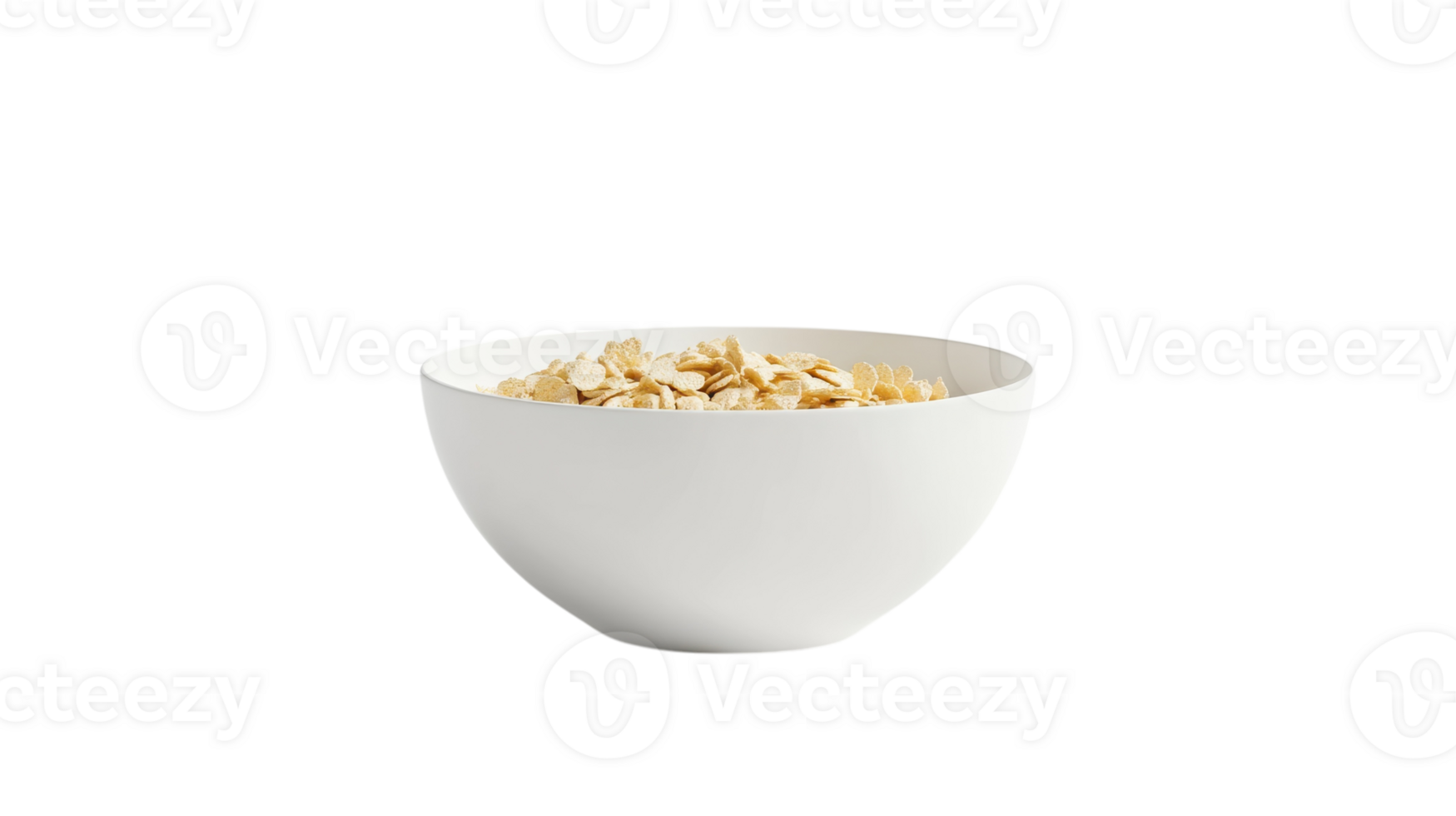 A white bowl filled with a healthy serving of oats on a transparent background during morning light. png