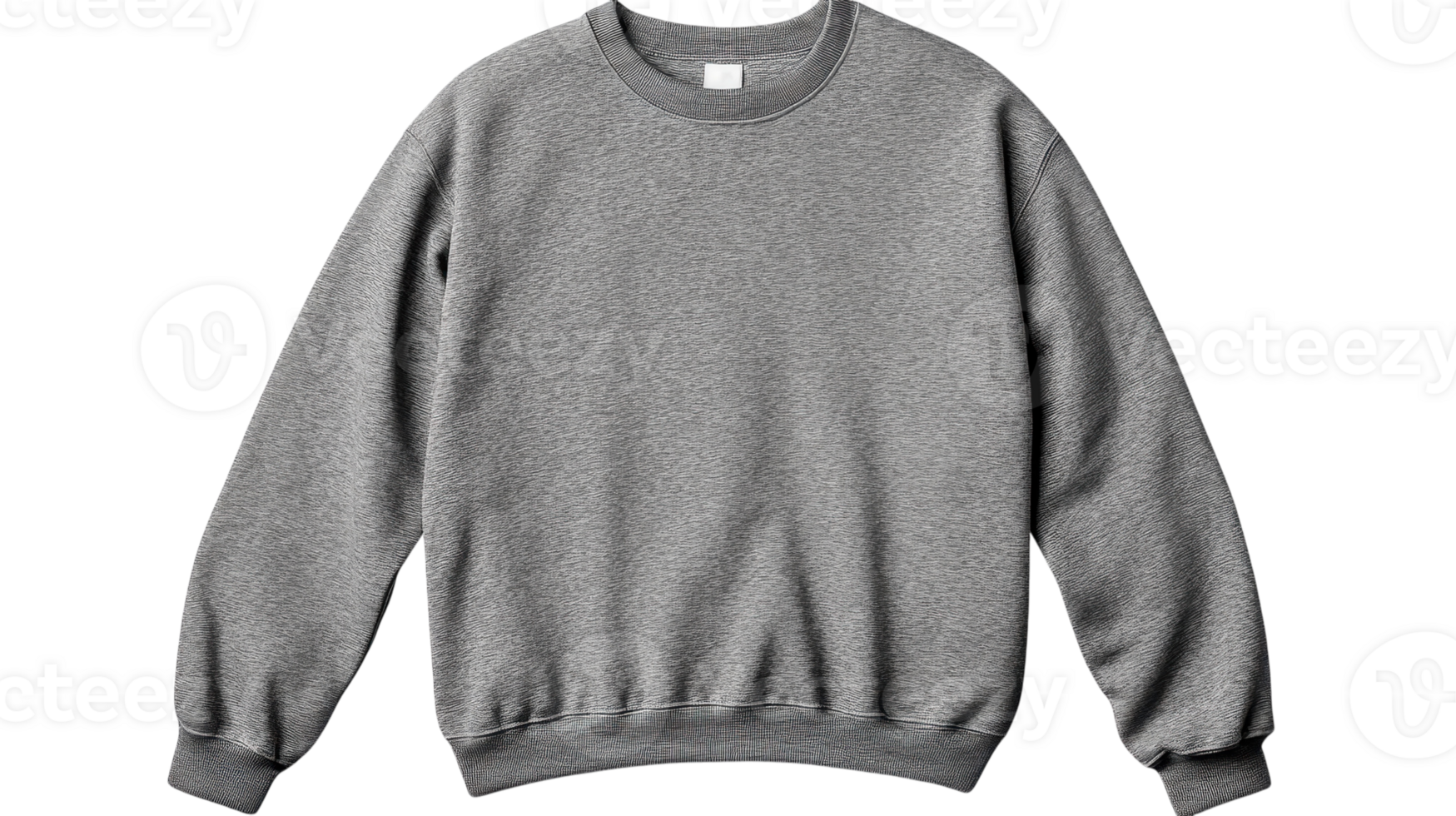 Gray crewneck sweatshirt with long sleeves suitable for casual wear and layering during cool weather. png