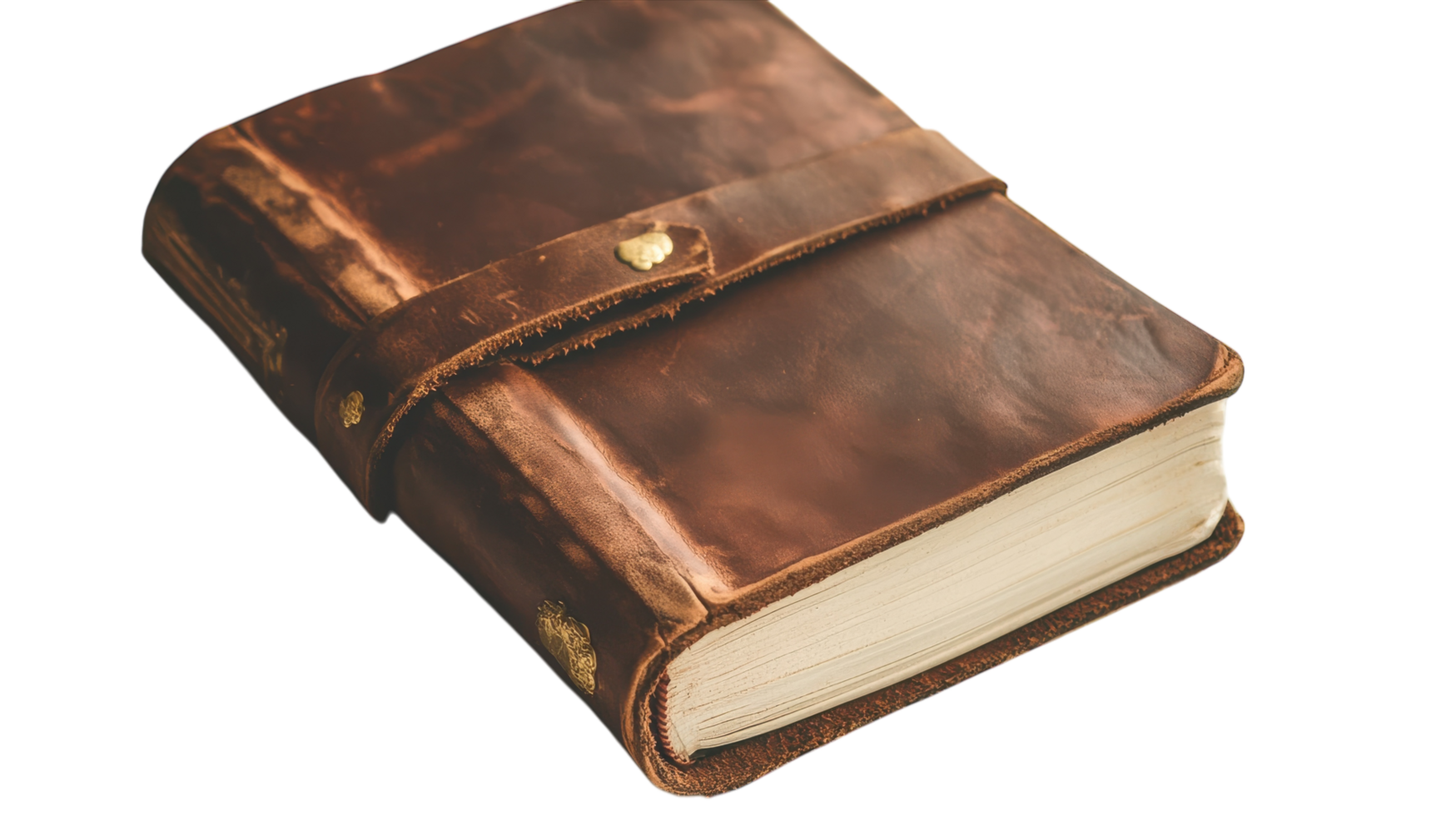 An old book with a leather cover png