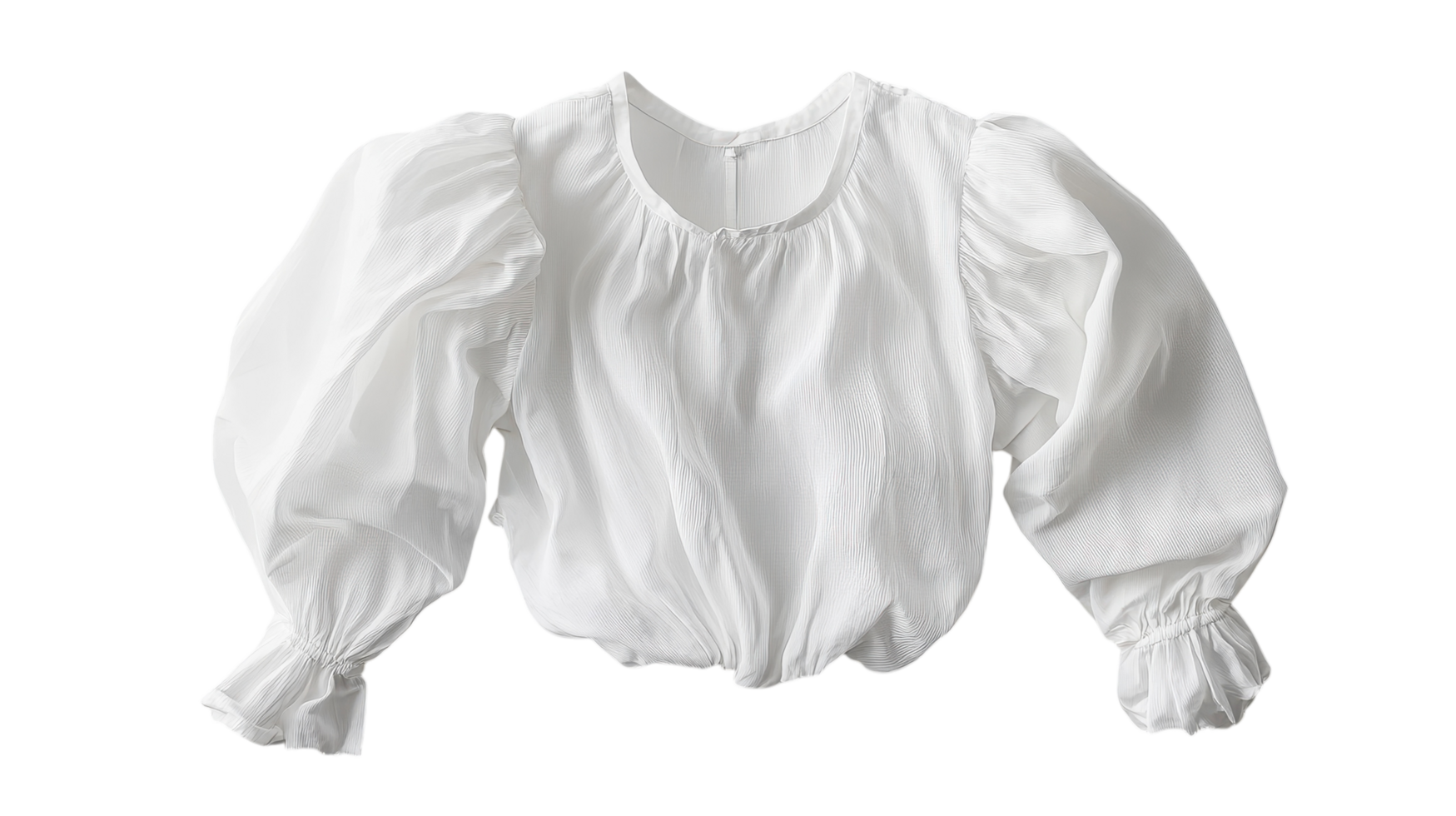 Stylish Lightweight Summer Blouse with Puffed Sleeves Perfect for Warm Weather Outings, Casual Events, and Vacation Wear. png