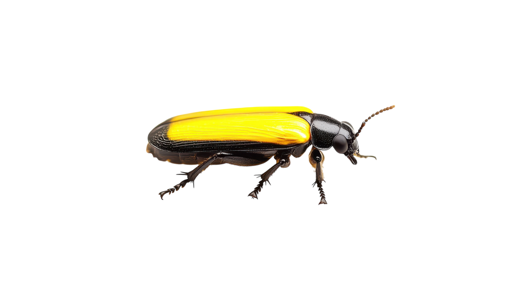 A Captivating Image of a Lone Firefly Glowing Brightly Against a Pure White Background Perfect for Nature and Fantasy Themes. png