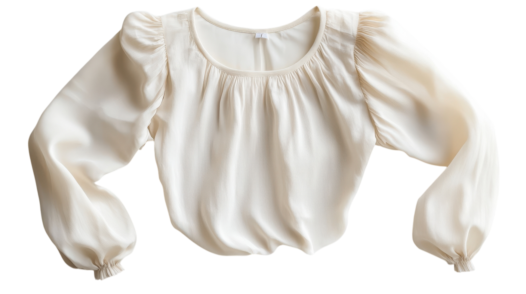 Stylish Lightweight Summer Blouse with Puffed Sleeves Perfect for Casual Outings and Warm Weather Fashion. png