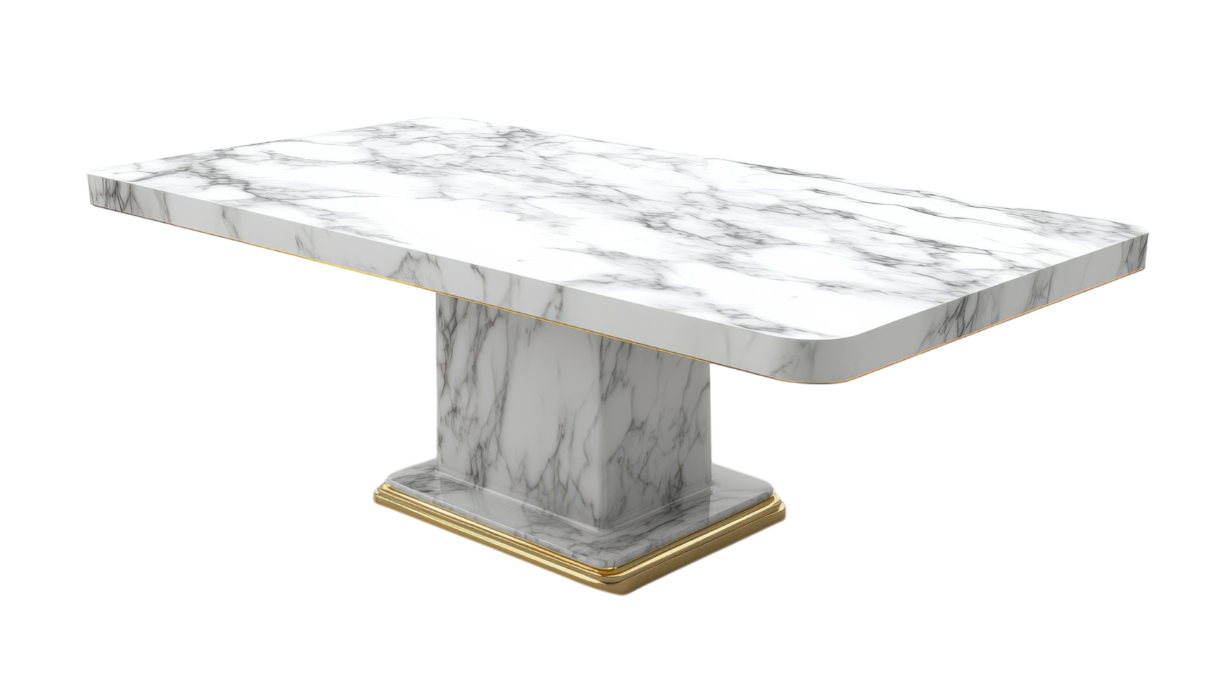 Stunning Marble Dining Table Featuring Elegant Gold Accents Ideal for Luxurious Interiors and Stylish Dining Spaces. png