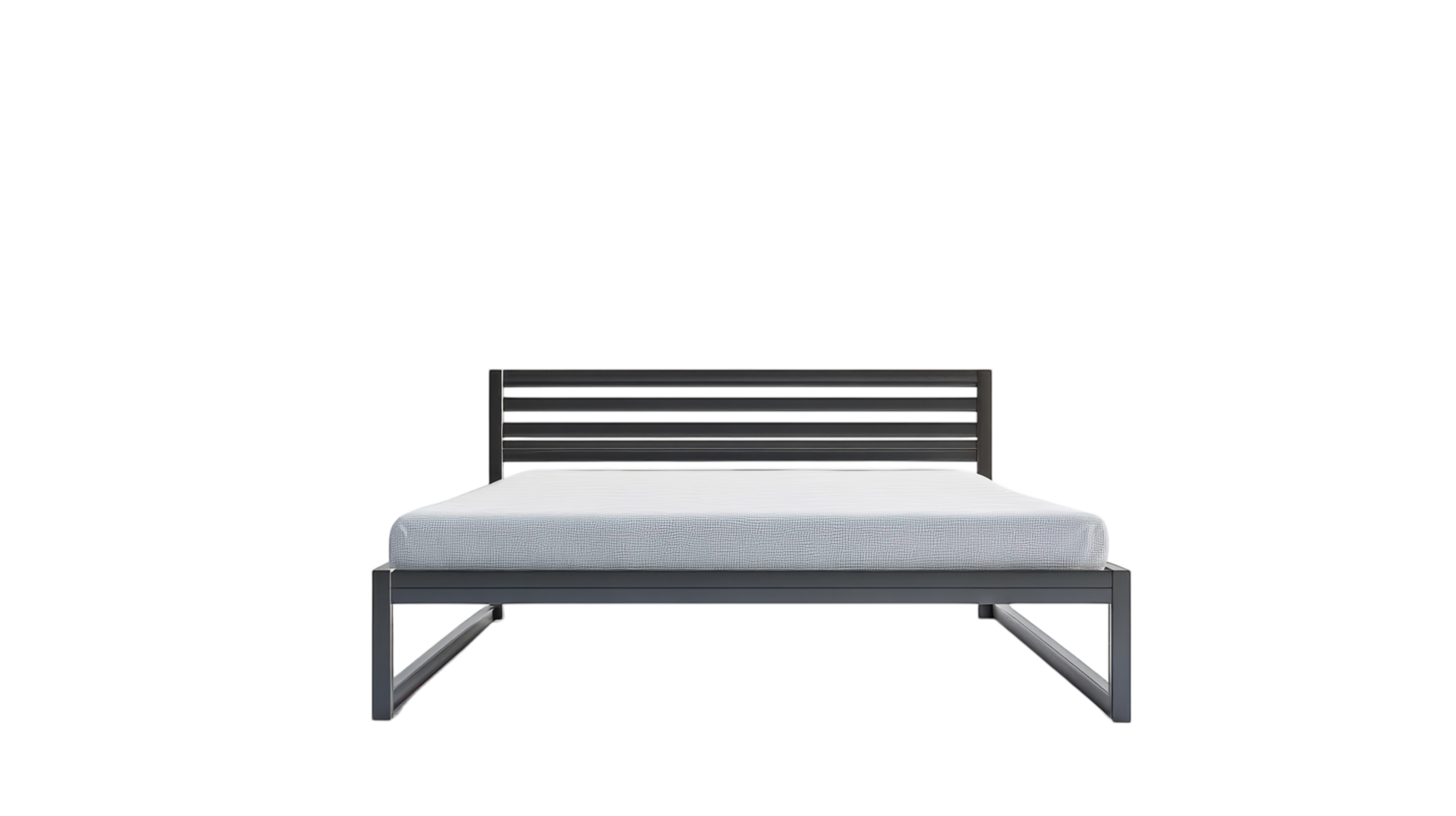 Elegant Metal Bed Frame with Simple Design, Perfect for Minimalist Bedrooms and Modern Decor Styles, Enhancing Any Room's Aesthetic Appeal. png