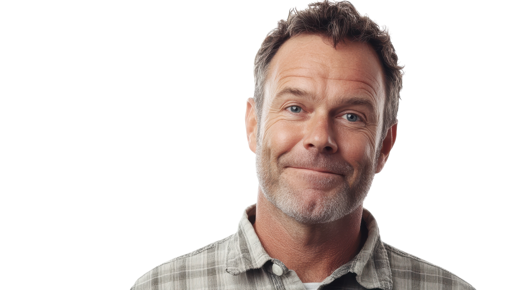 A Middle Aged Man Displaying a Subtle Smirk Reflecting Confidence and Charisma Suitable for Business and Personal Projects. png