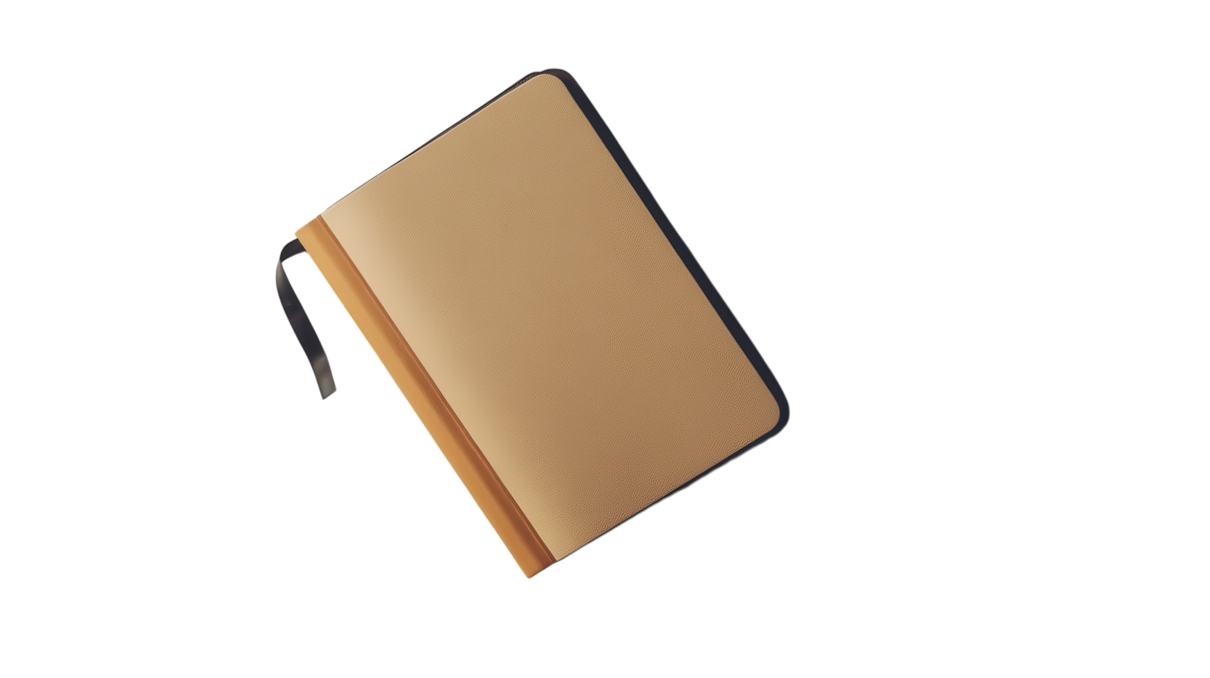 Stylish Minimalist Leather Notebook with Ribbon for Effective Note-Taking and Journaling in a Sophisticated Environment. png