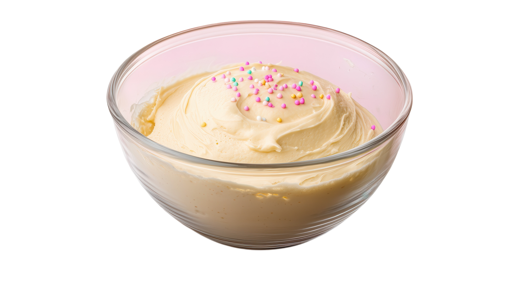 A Mixing Bowl Filled with Delicious Cake Batter Perfect for Baking, Decorating, and Pastry Preparation in Culinary Creations. png