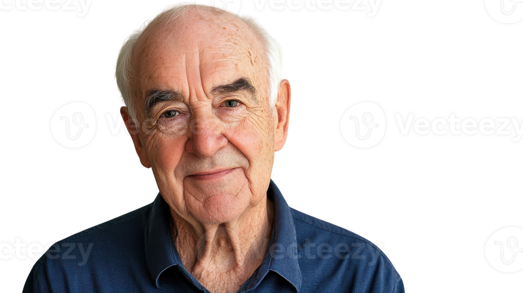 A Senior Man with a Look of Contentment in His Eyes, Perfect for Illustrating Themes of Wisdom, Peace, and Happiness in Various Projects, Including Mental Health Campaigns or Lifestyle Articles. png