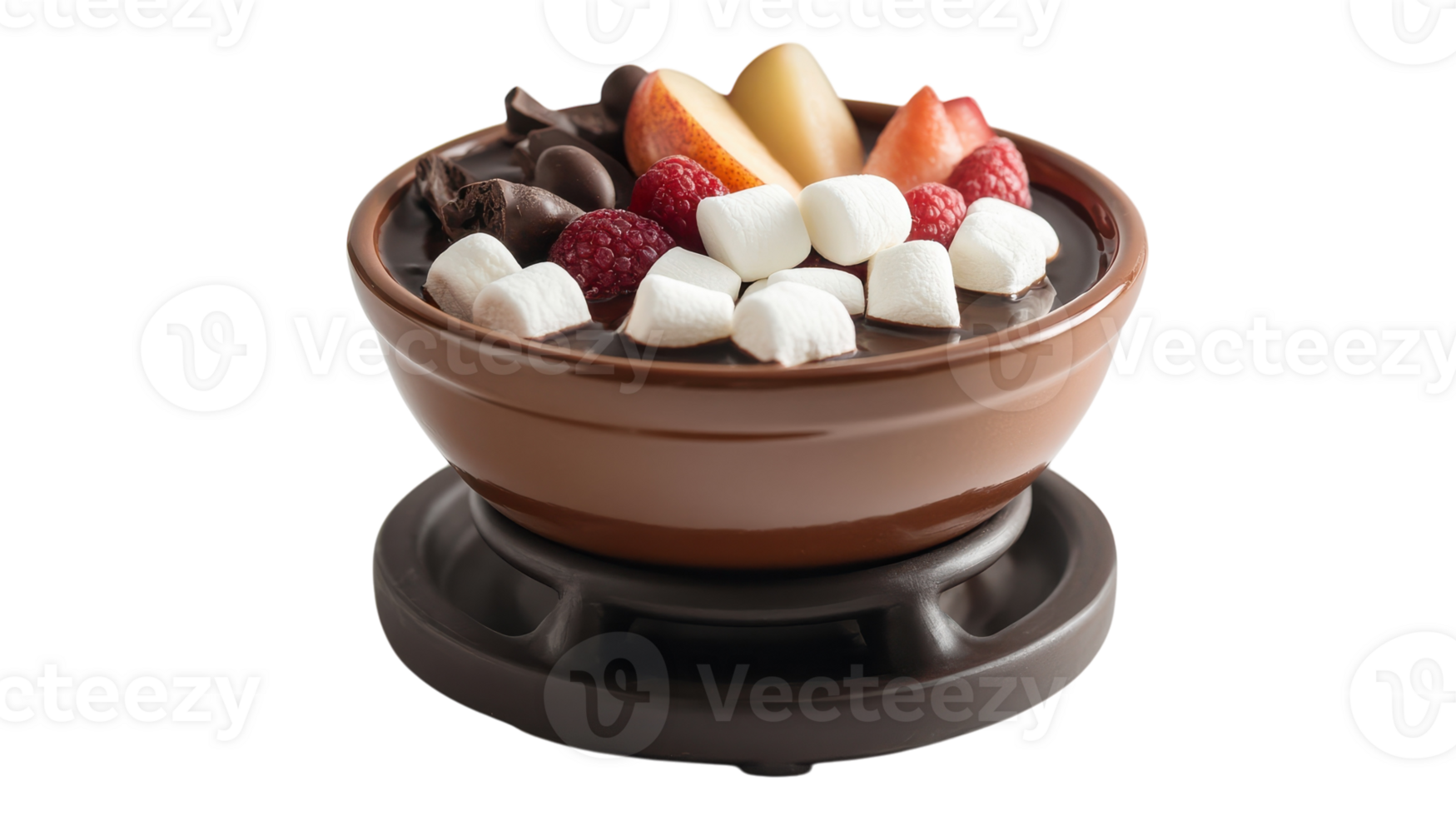Indulge in a Rich Chocolate Fondue Experience Perfect for Parties and Gatherings with Fresh Juicy Fruits for Dipping. png