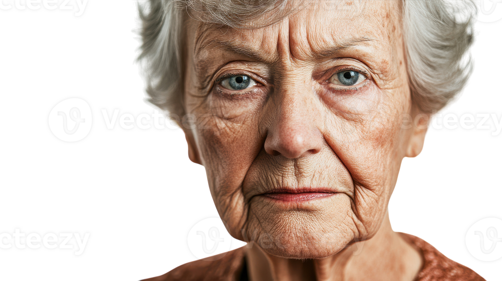 A Senior Woman with a Stern Serious Expression for Use in Articles and Campaigns Focusing on Wisdom, Experience, and Authority in Various Contexts. png