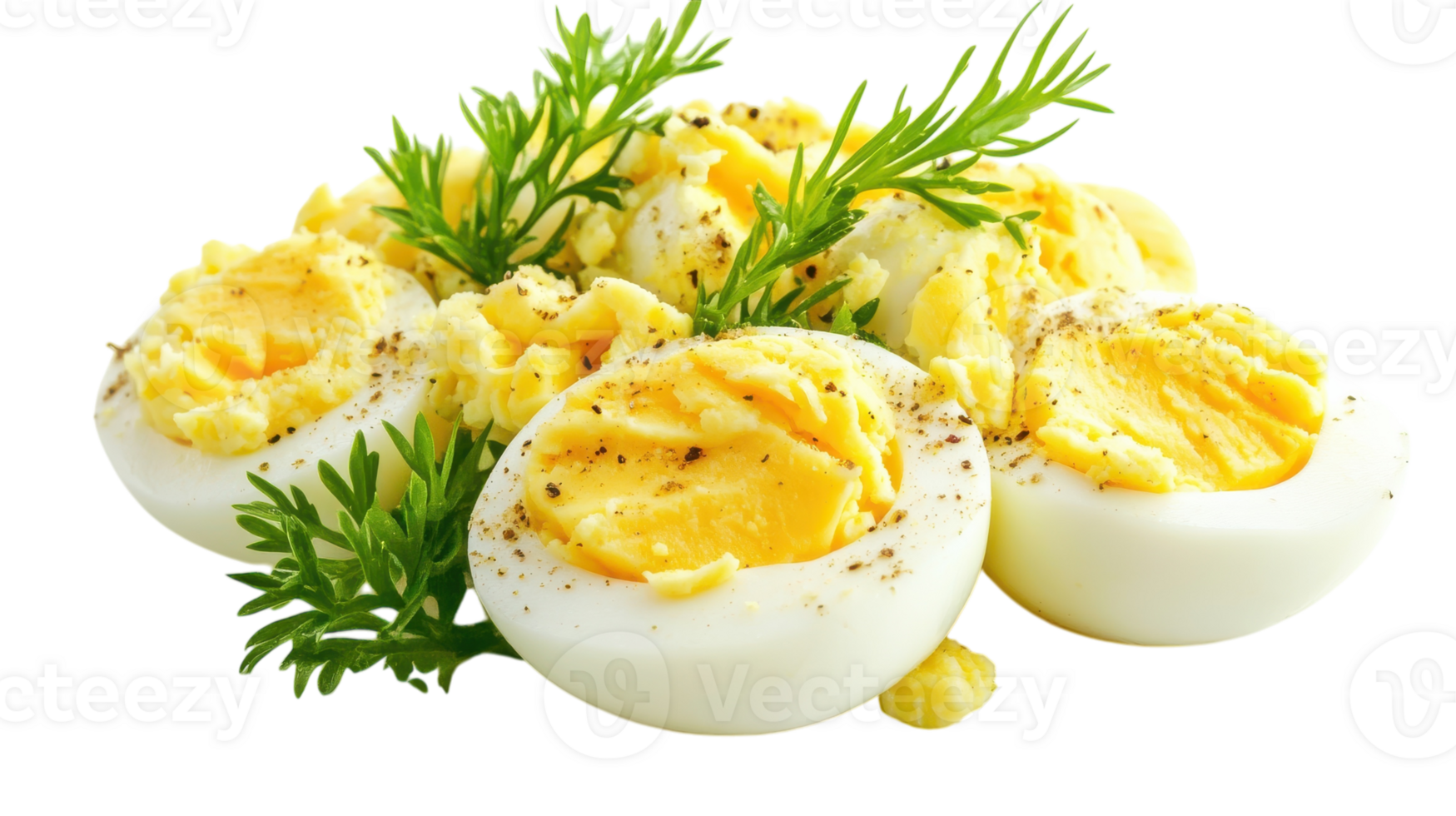 Fresh and Creamy Egg Salad Served on a White Background Ideal for Culinary Blogs, Recipe Books, and Food Menus. png