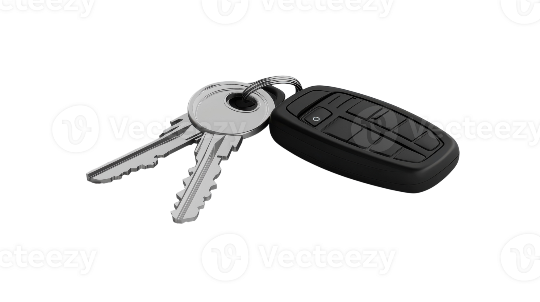 A Comprehensive Image of a Car Remote with Keys on a White Background for Automotive Technology and Security Related Topics. png