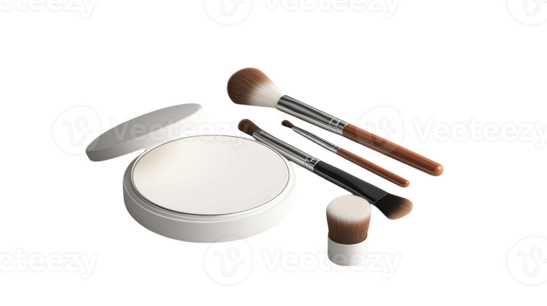 A Comprehensive Set of Professional Makeup Brushes and Compact with a Reflexive Surface for Flawless Application and Easy Storage. png