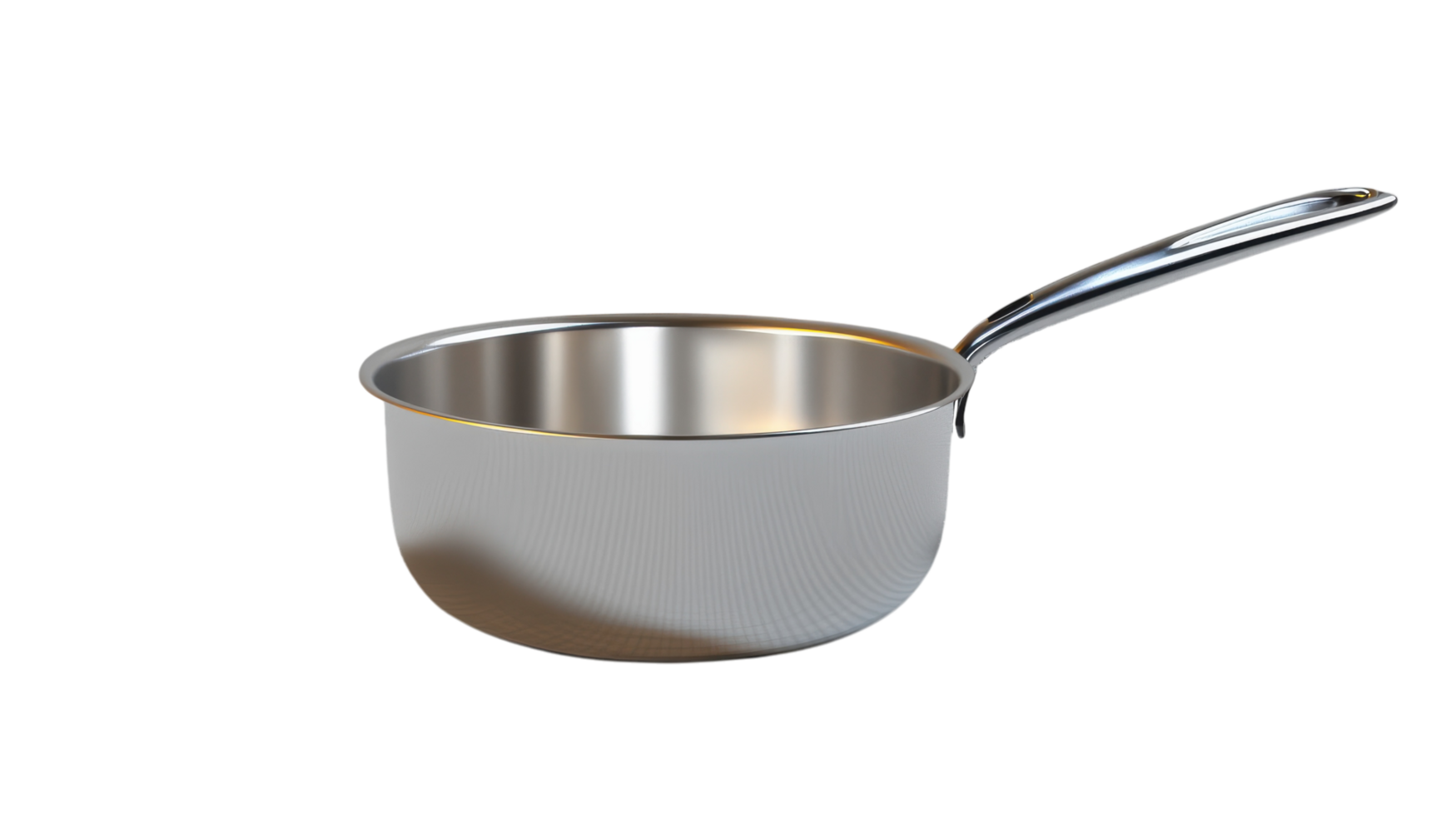 A saucepan with a handle on a black background png