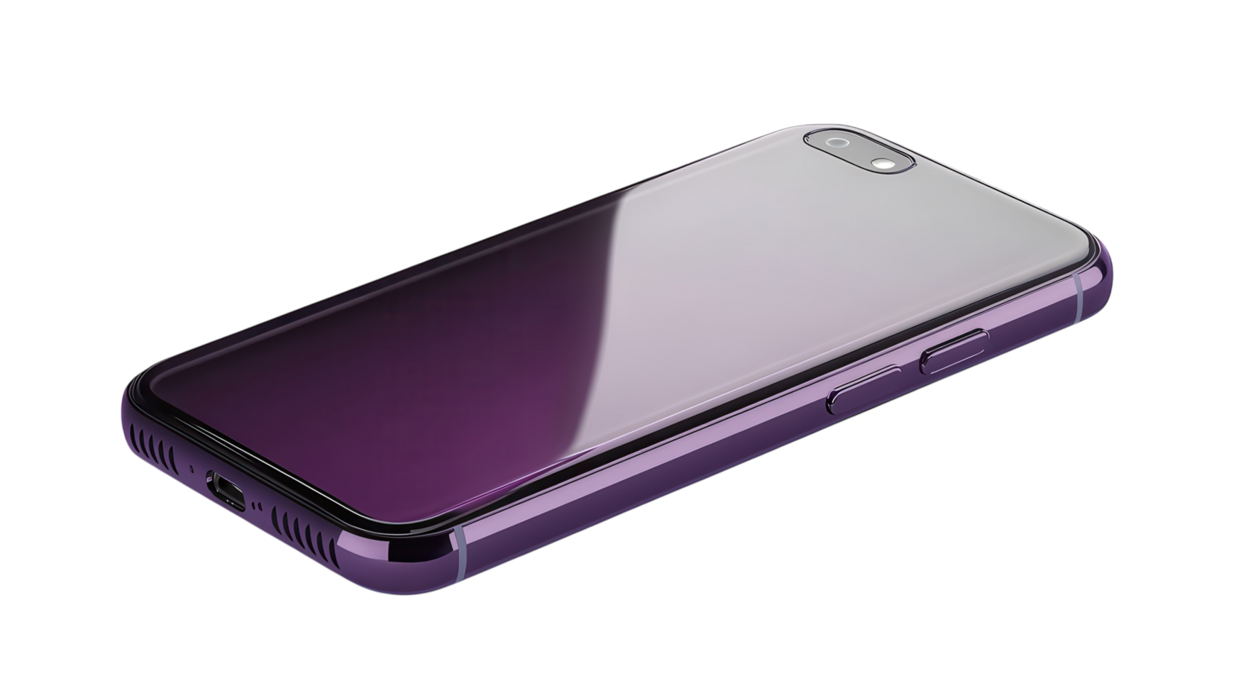 A purple iphone case with a clear back png
