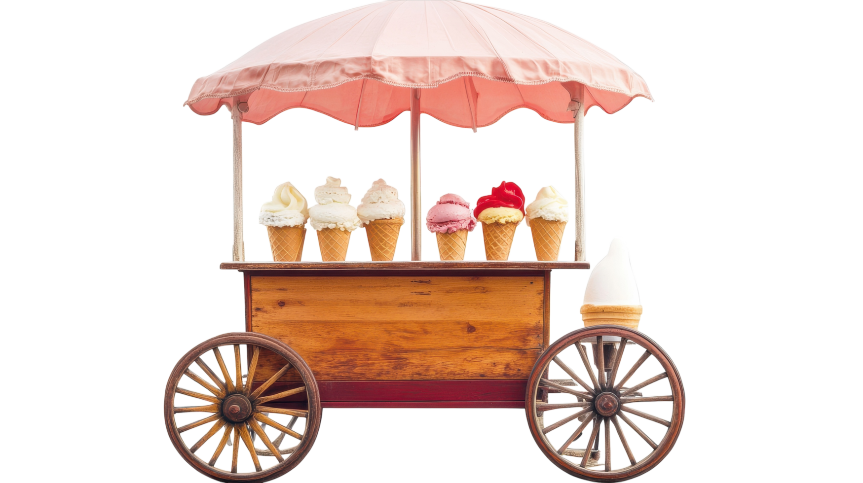 Ice cream cart with umbrella png